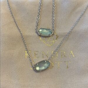 Kendra Scott Elisa Iridescent Light Blue & Silver Necklace & Bracelet Set 💎